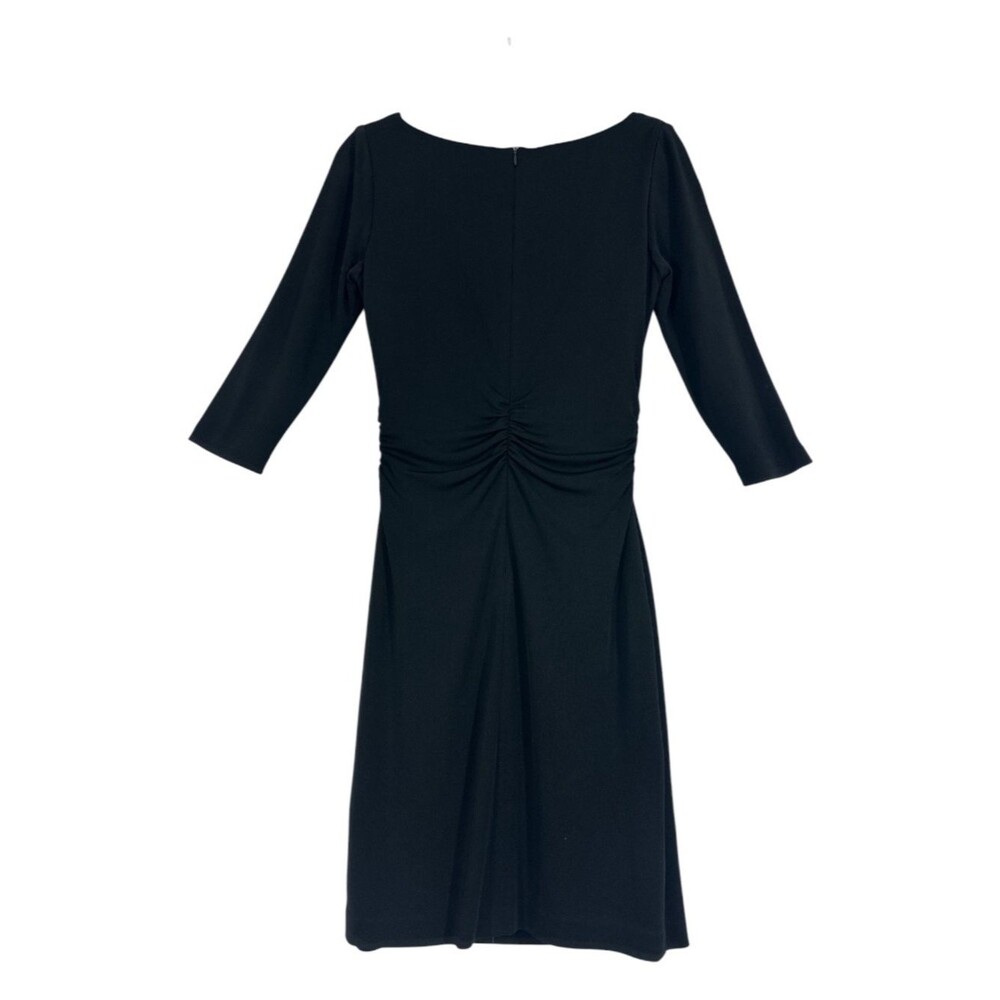 Vintage David Meister Black Ruched Dress Size 8 Carolyn Bessette Kennedy Style U - Picture 5 of 9
